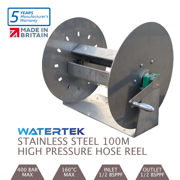 Watertek Pro 100m Stainless Steel 400 bar High Pressure Reel